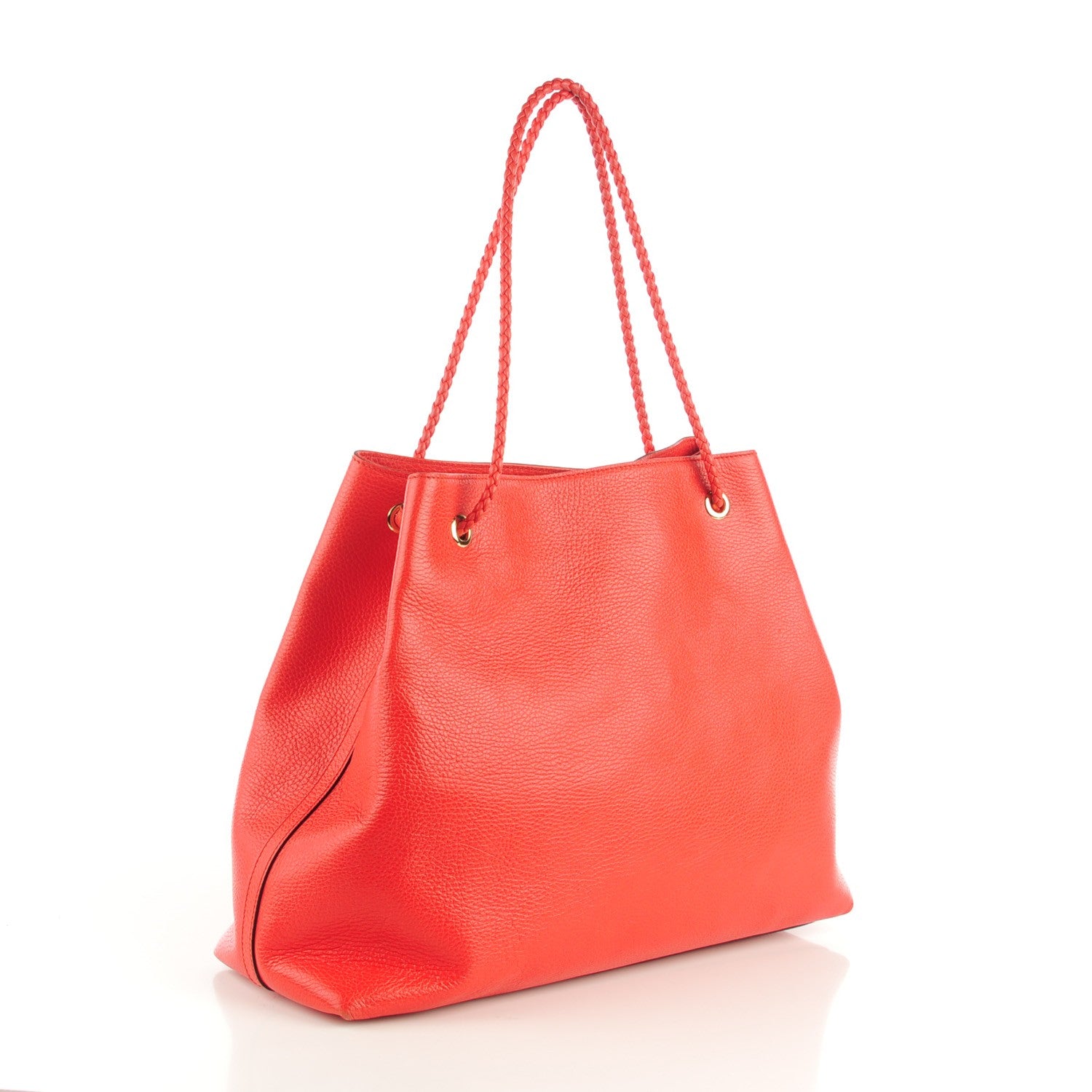 Gucci Calfskin Large Gifford Braided Handle Tote Red 3 of 7