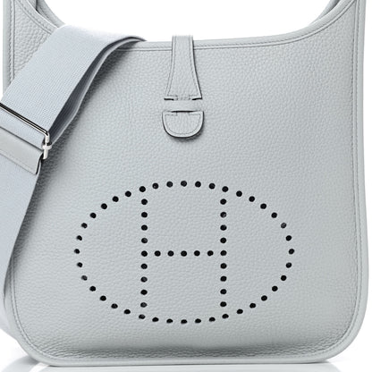 Hermes Taurillon Clemence Evelyne III PM Bleu Pale 8 of 10