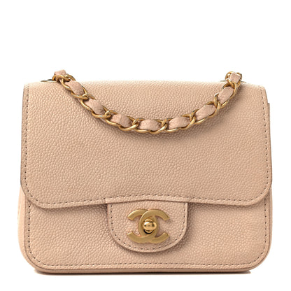 Chanel Grained Calfskin Mini Square Classic Pure Flap Nude 1 of 9