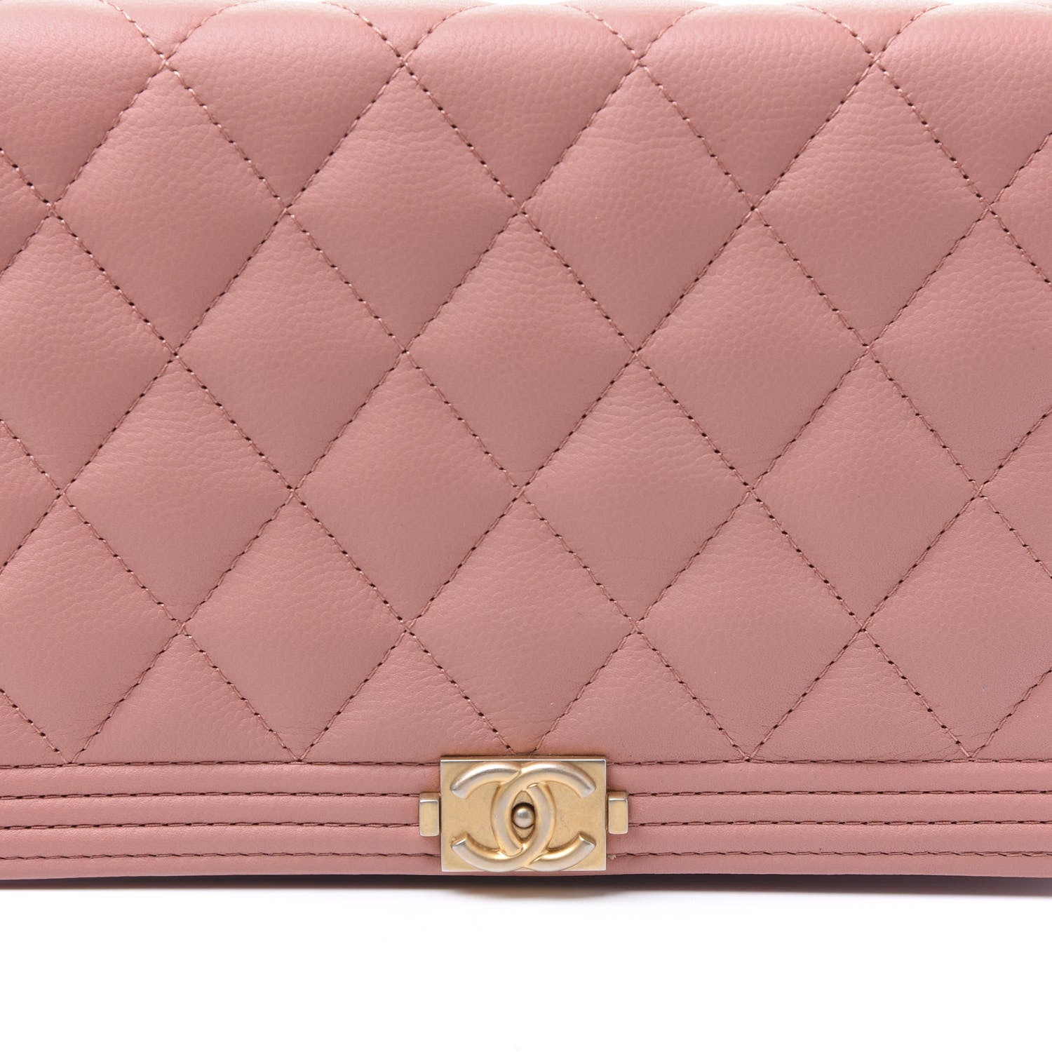 Chanel Caviar Quilted Boy Wallet On Chain WOC Light Pink 10 of 11