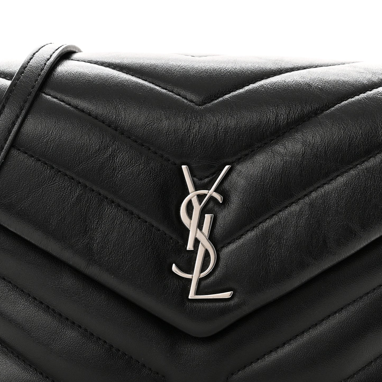 Calfskin Y Quilted Monogram Toy Loulou Crossbody Bag Black