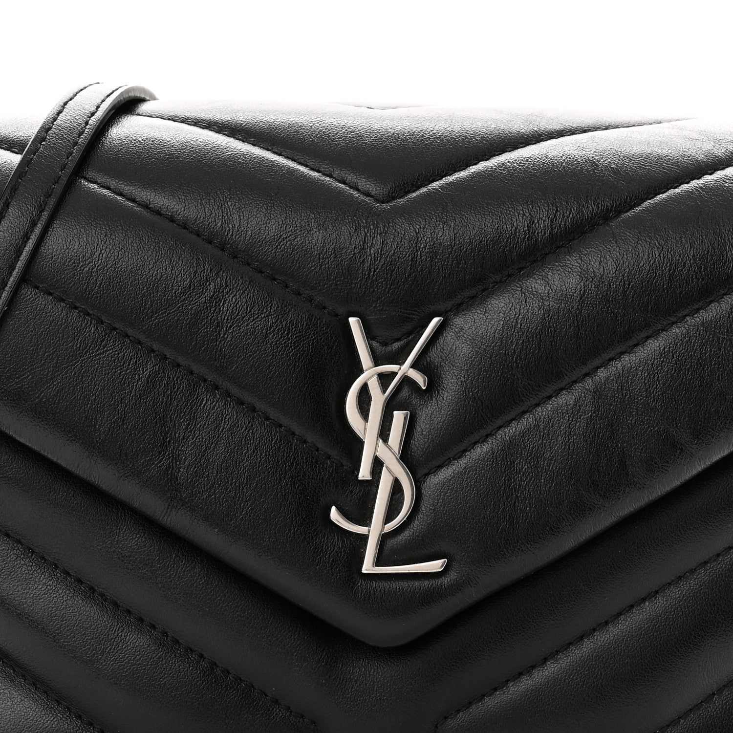 Saint Laurent Calfskin Y Quilted Monogram Toy Loulou Crossbody Bag Black 9 of 15