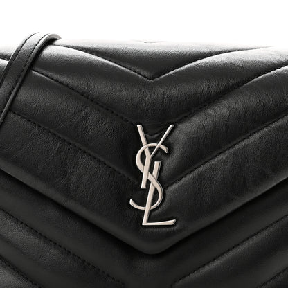 Saint Laurent Calfskin Y Quilted Monogram Toy Loulou Crossbody Bag Black 9 of 15