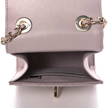 Chanel Lambskin Quilted Mini Trendy CC Clutch With Chain Light Purple 5 of 11
