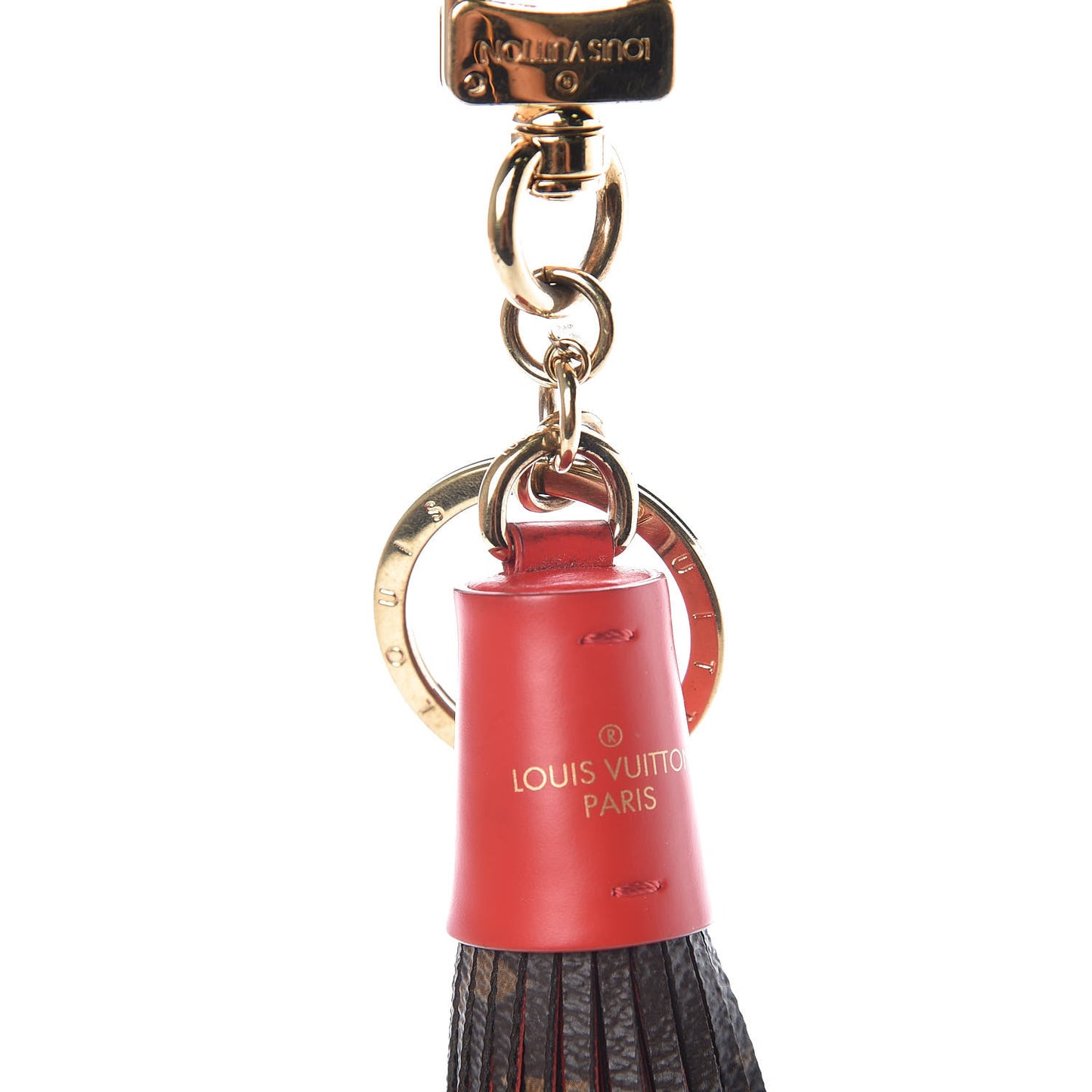 Monogram Tassel Bag Charm Red
