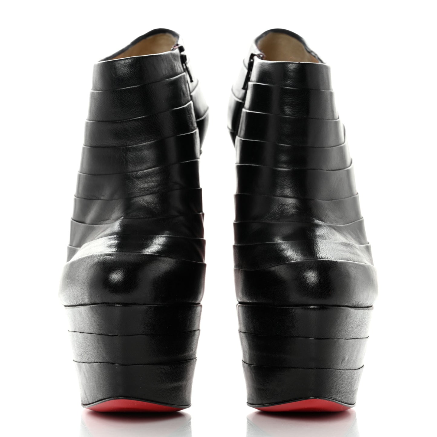 Patent Calfskin 160 Platform Ankle Booties 36.5 Black