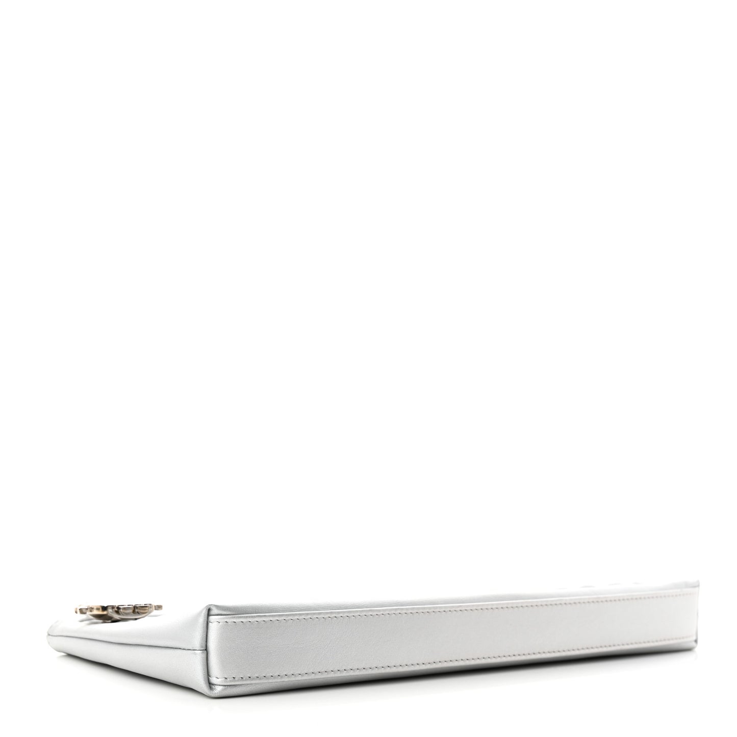 Metallic Calfskin Keyboard Pouch Silver