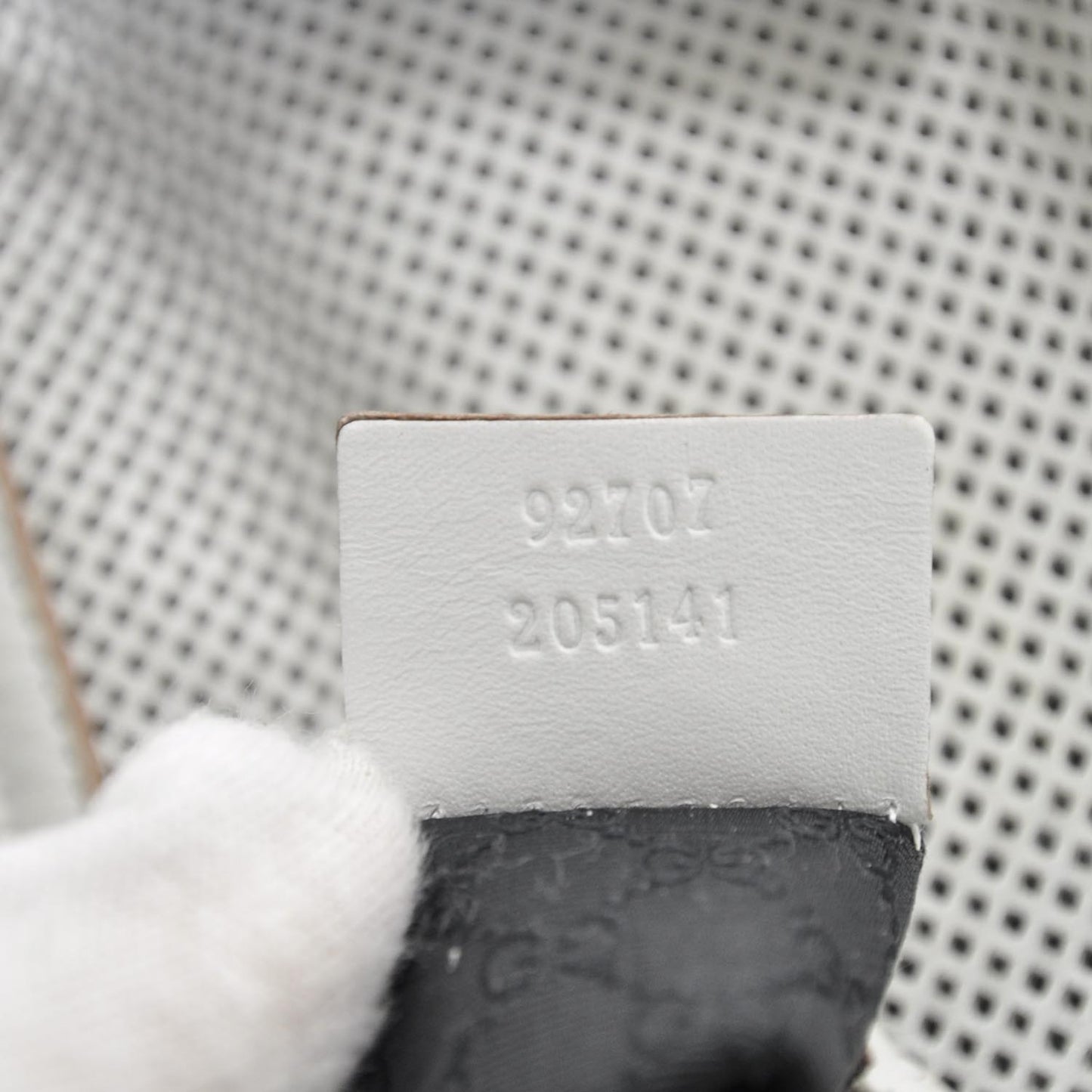 Perforated Leather Shoulder Bag White