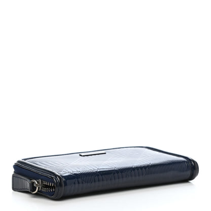 Burberry Patent Check Embossed Large Zip Around Wallet Blue 4 of 11