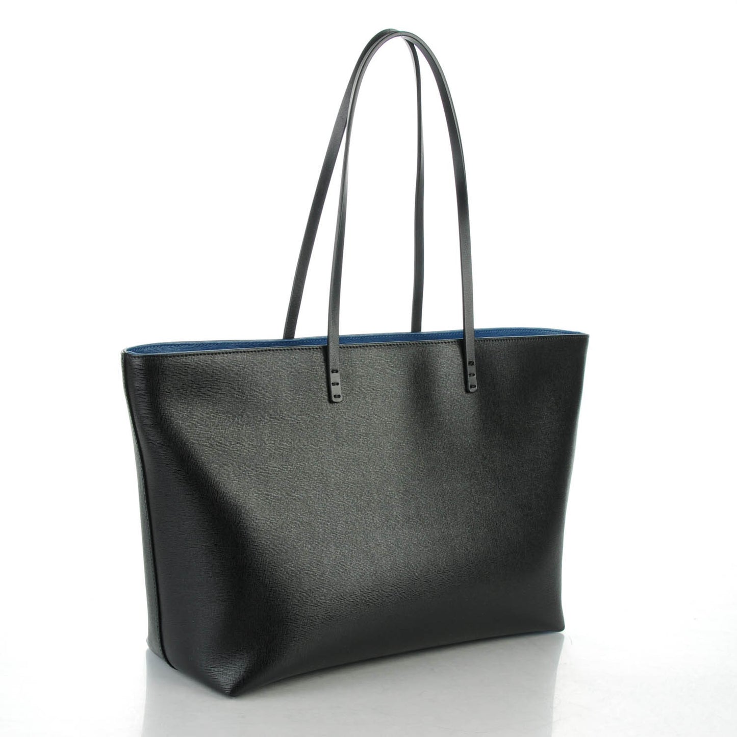 Vitello Elite Cuoio Monster Buggies Medium Roll Tote Black Multicolor Blue Cobalto