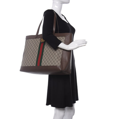 Gucci GG Supreme Monogram Web Ophidia Tote Brown 2 of 10