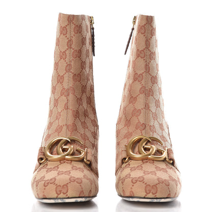 Gucci Monogram Malaga Kid GG Victoire 55mm Ankle Boots 40.5 Beige Ruggine Rust 2 of 9