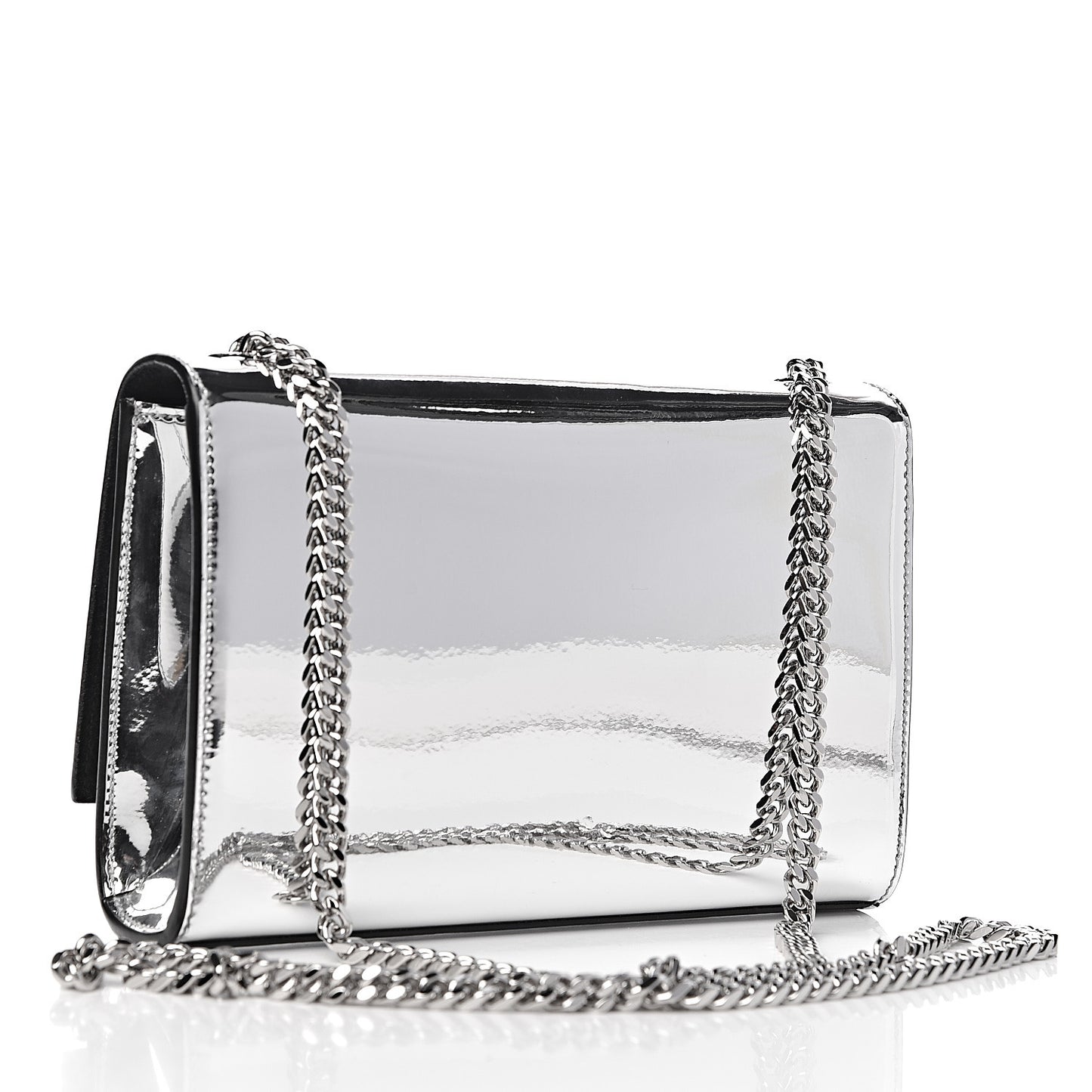 Patent Small Monogram Kate Satchel Silver