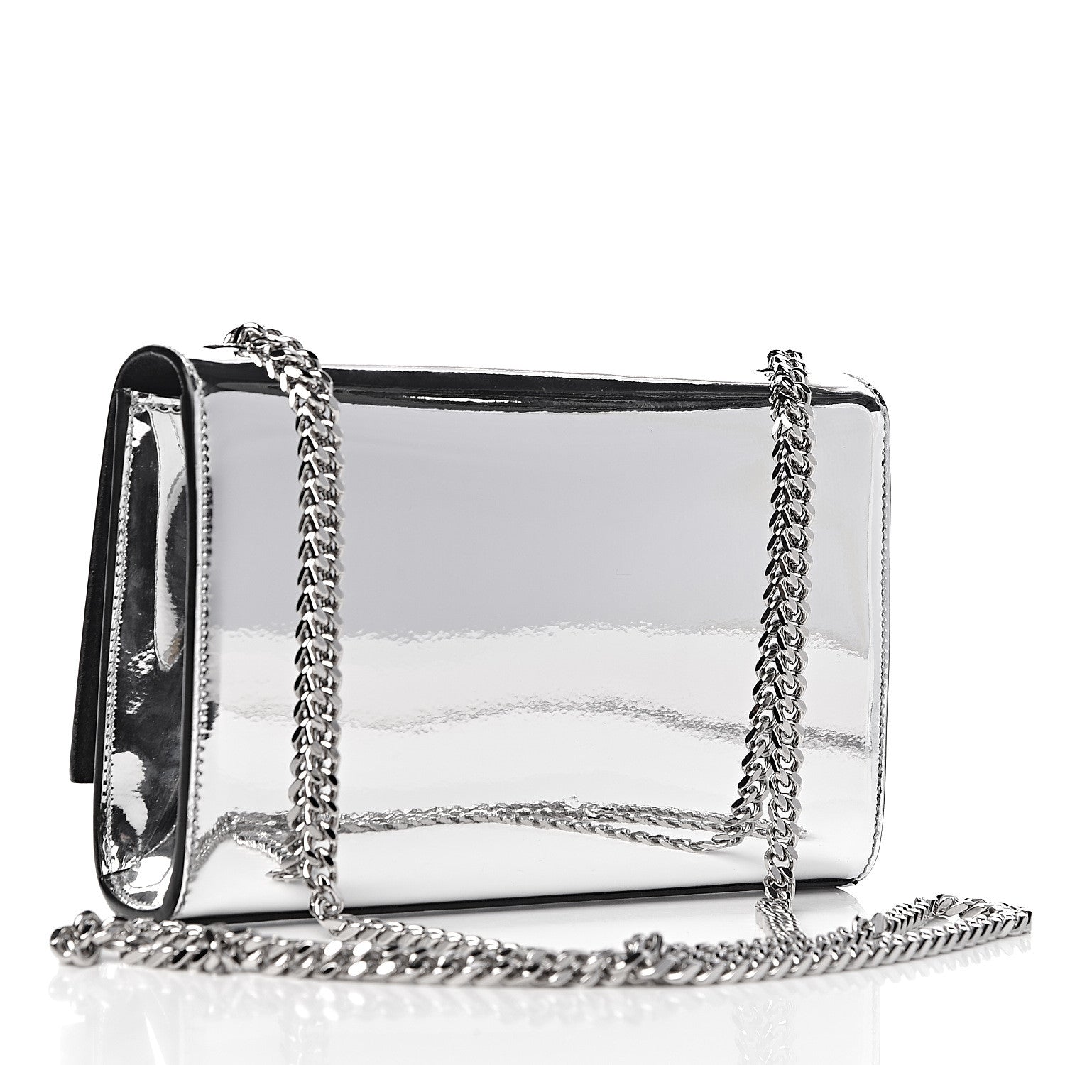 Saint Laurent Patent Small Monogram Kate Satchel Silver 3 of 9