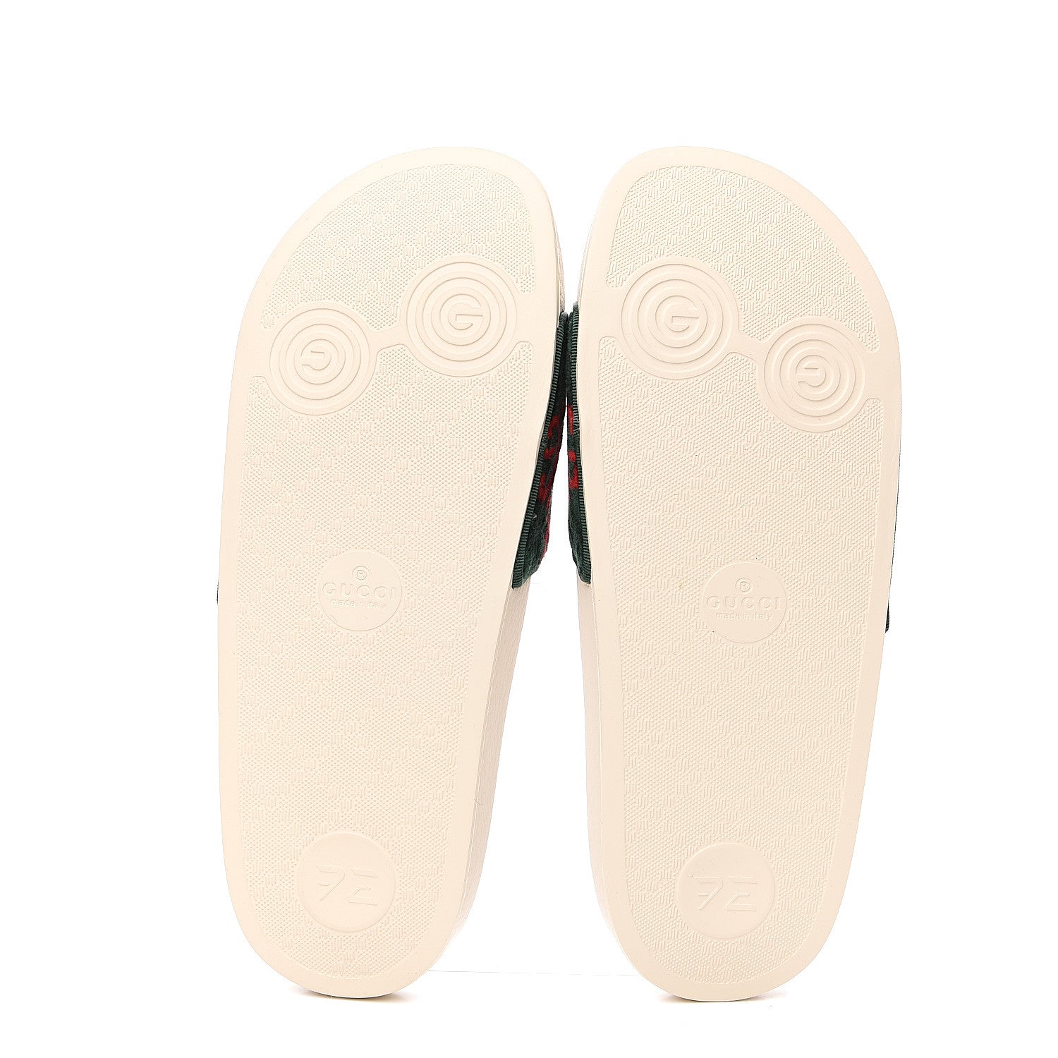 Gucci Velvet GG Monogram Slide Sandals 39 Green Red 6 of 7