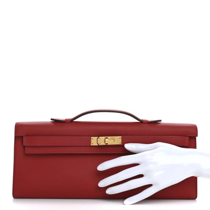 Hermes Swift Kelly Cut Clutch Pochette Vermillion 2 of 14