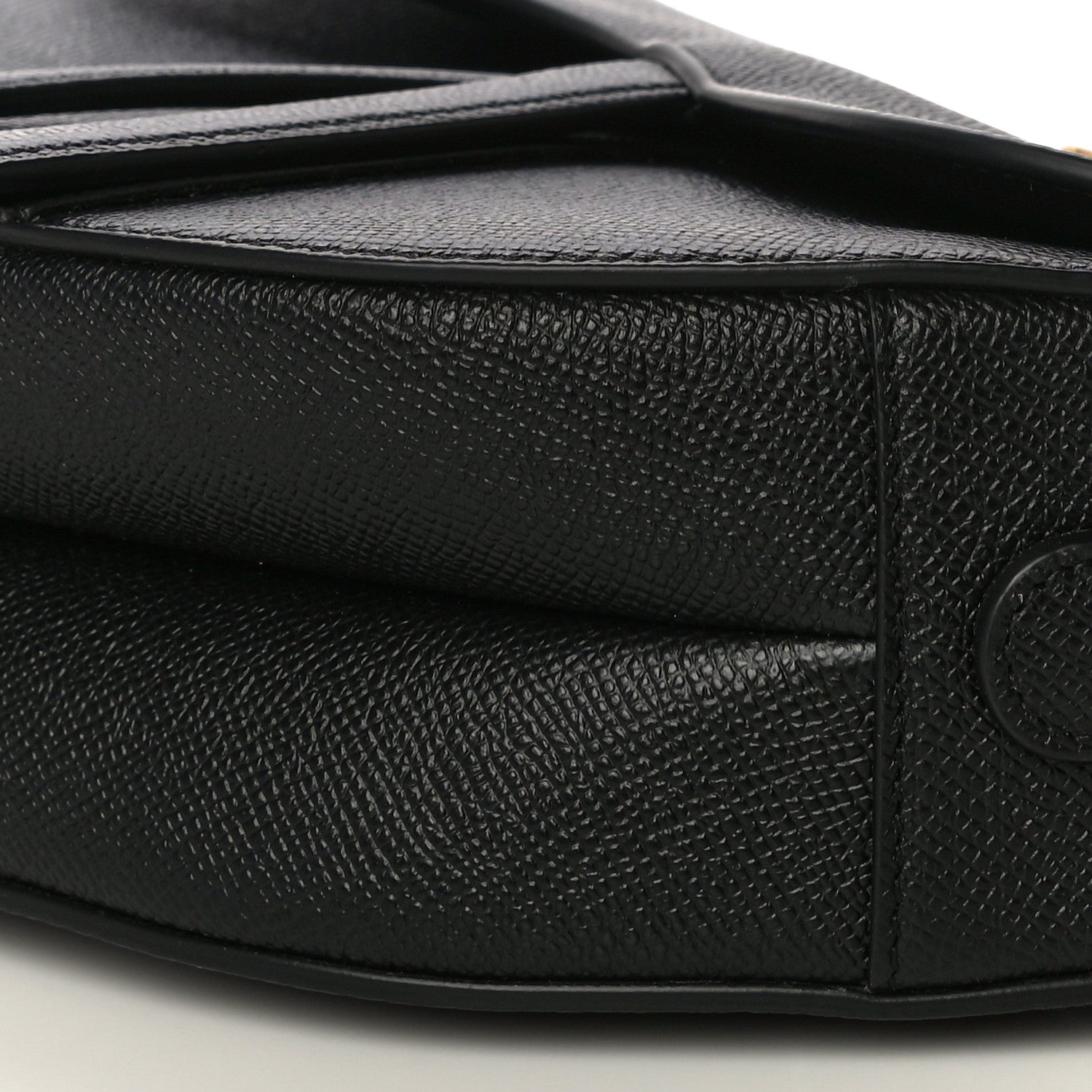 Christian Dior Grained Calfskin Saddle Bag Black 12 of 13