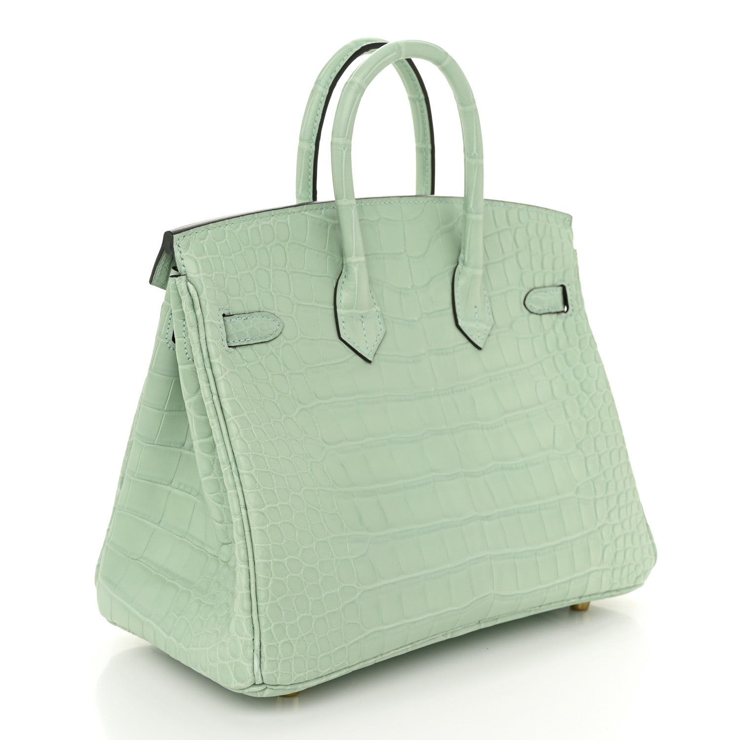 Hermes Matte Alligator Birkin 25 Vert D'eau 3 of 13