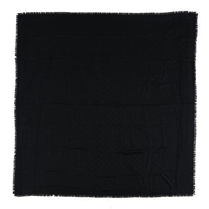 Louis Vuitton Silk Wool Monogram Shawl Black 1 of 3