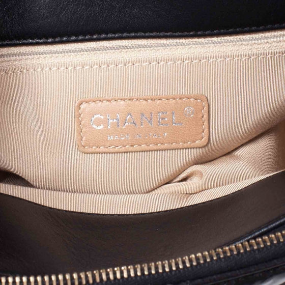 Chanel Glazed Calfskin Mademoiselle Zip Shopping Tote Black 7 of 10