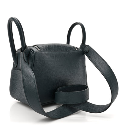 Hermes Taurillon Clemence Mini Lindy 20 Vert Cypress 3 of 14
