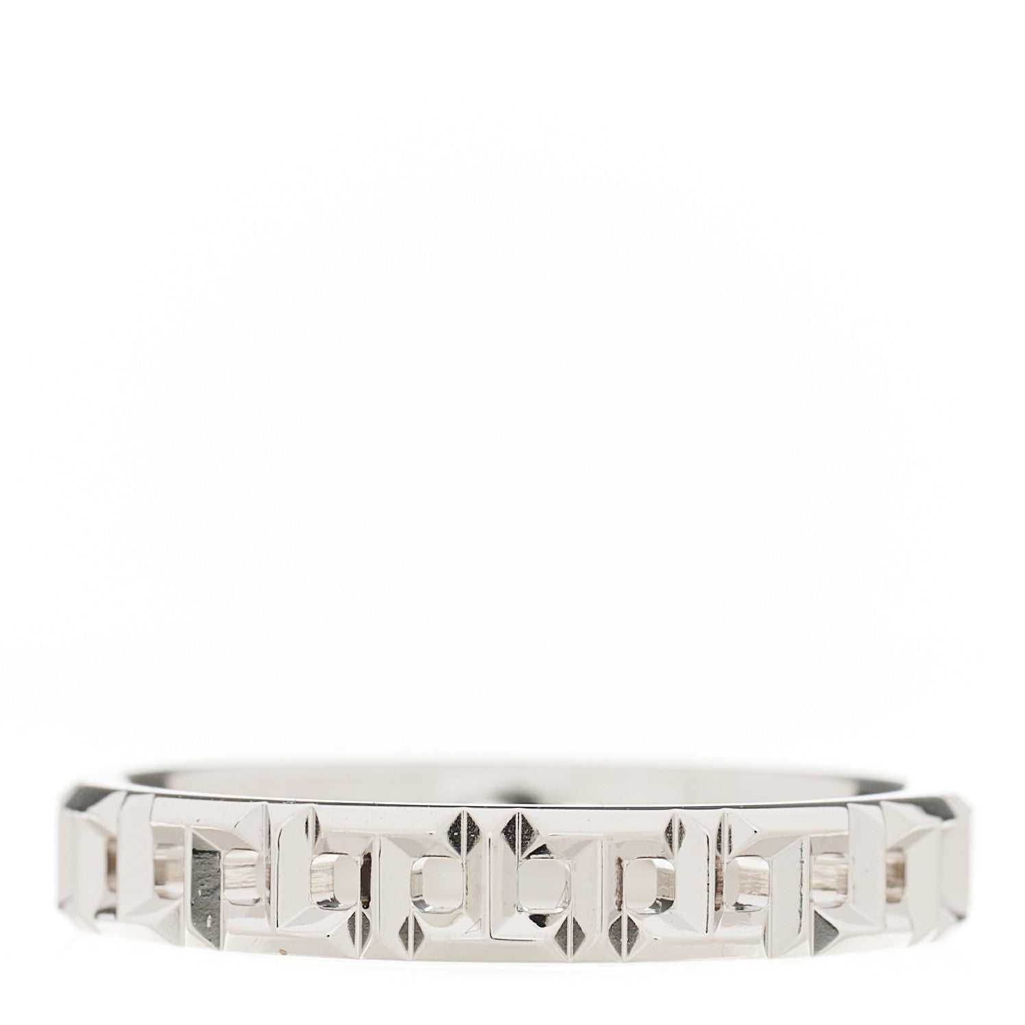 Tiffany 18K White Gold Narrow T True Band Ring 54 7 2 of 3