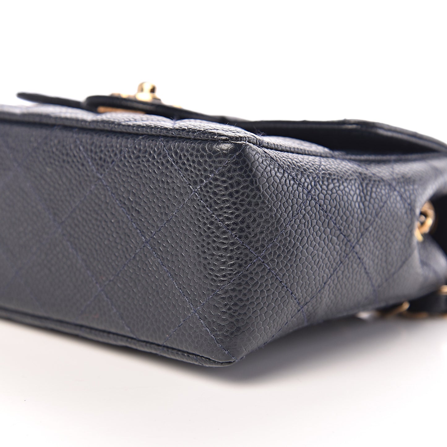 Caviar Quilted Mini Square Flap Navy