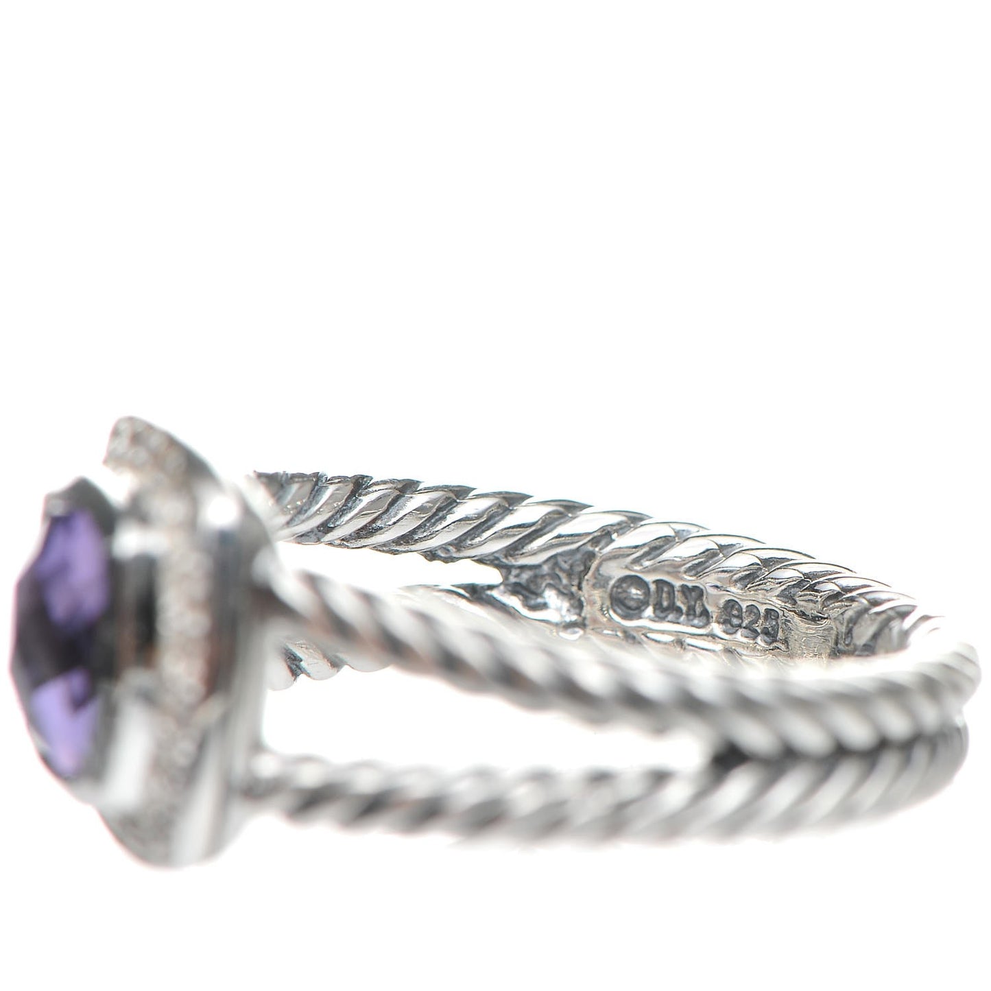 Sterling Silver Diamond Amethyst 7mm Petite Albion Ring 54 6.75