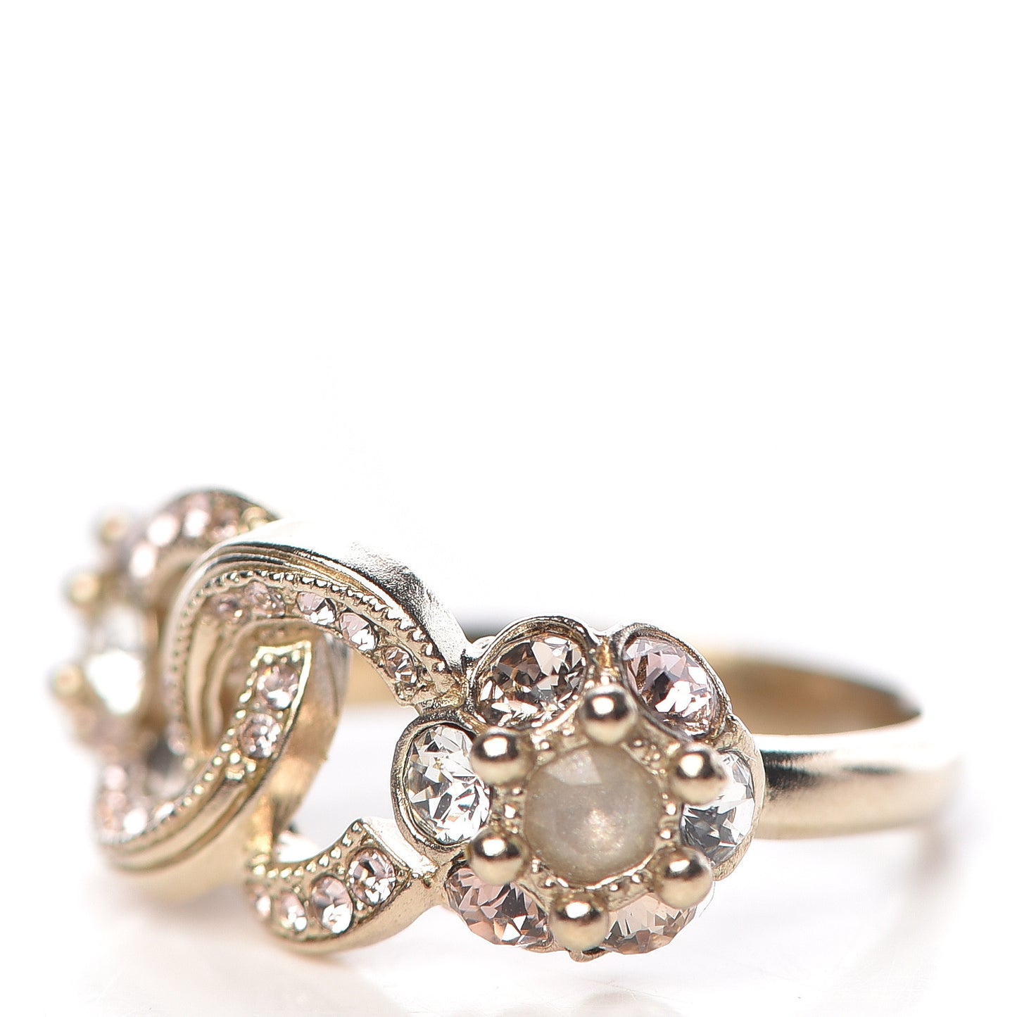 Crystal Poured Glass CC Ring 5 Gold