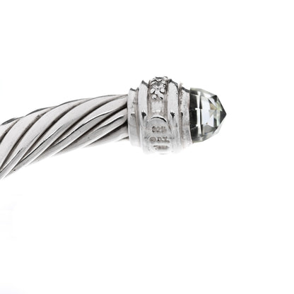 David Yurman Sterling Silver Diamond Prasiolite 7mm Cable Classics Bracelet 3 of 3