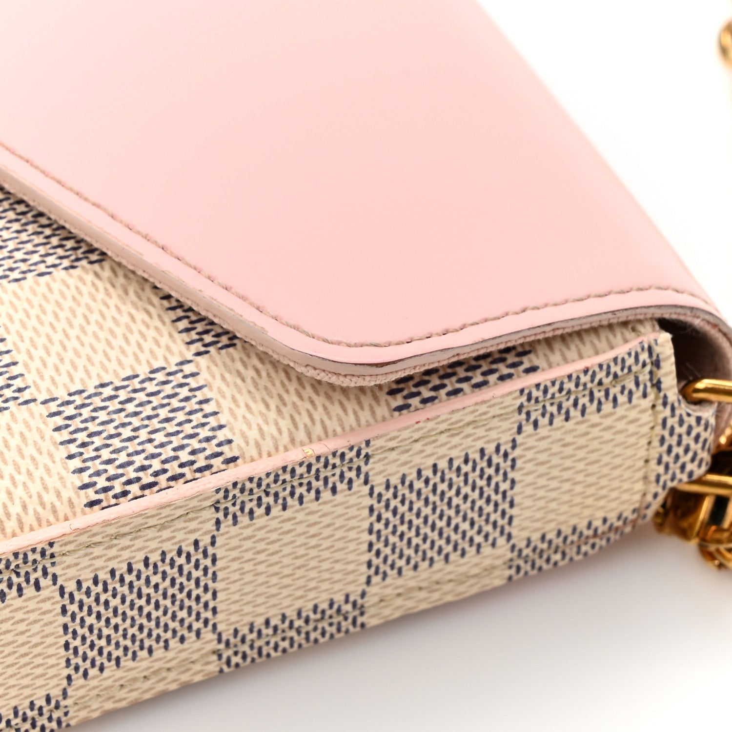 Louis Vuitton Damier Azur Calfskin Pochette Felicie Eau De Rose 18 of 20