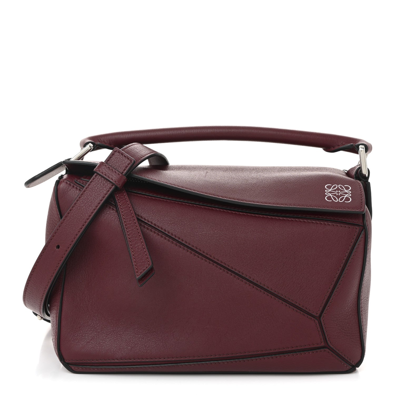 Loewe Calfskin Small Puzzle Bag Wine 1 of 9