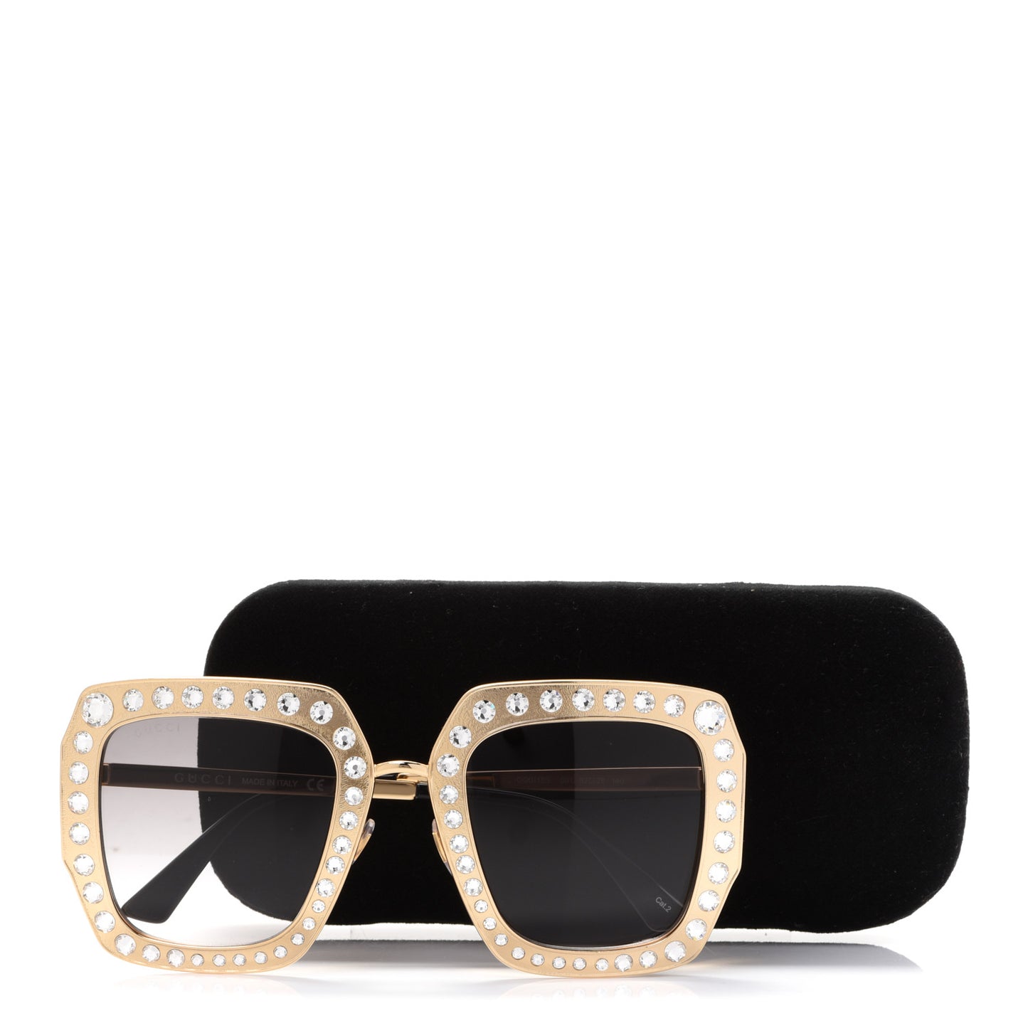 Metal Acetate Crystal Oversize GG0115S Sunglasses Gold