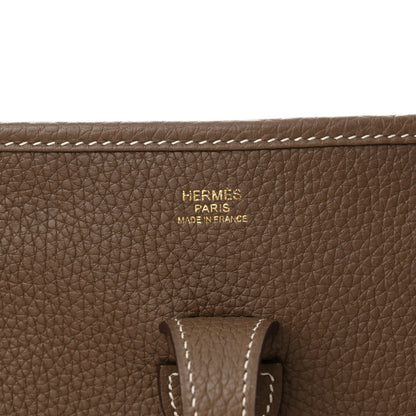 Hermes Taurillon Clemence Evelyne III PM Etoupe 6 of 12