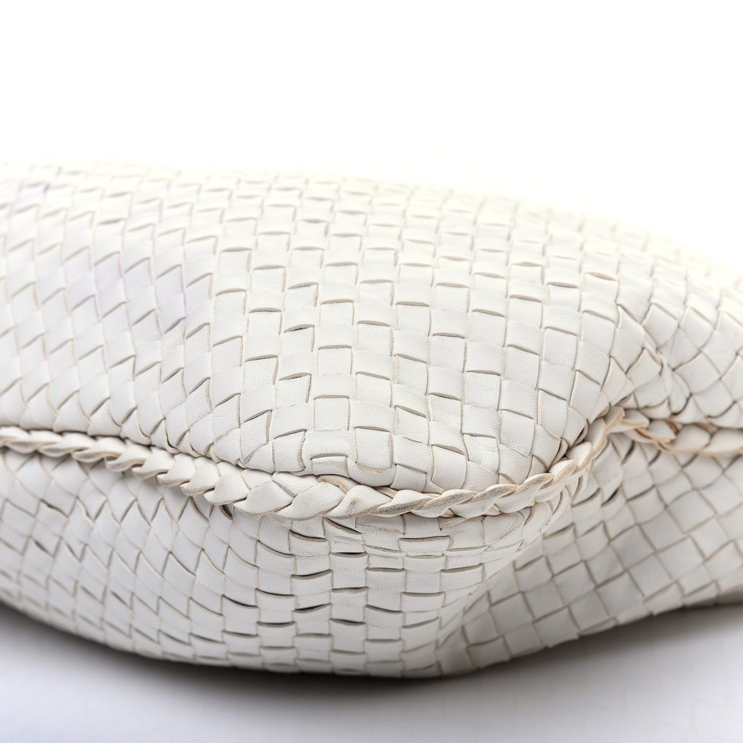 Nappa Intrecciato Large Veneta Hobo White