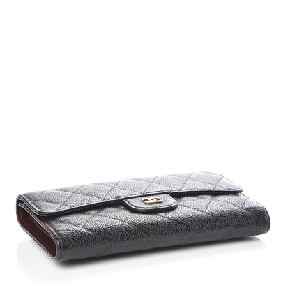 Chanel Caviar Quilted Long Flap Wallet Black 4 of 9
