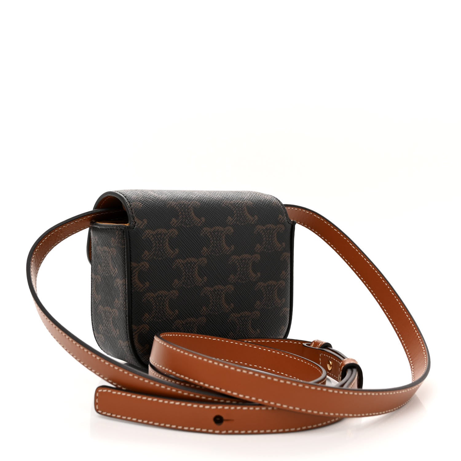 Celine Triomphe Canvas Calfskin Mini Claude Tan 3 of 11