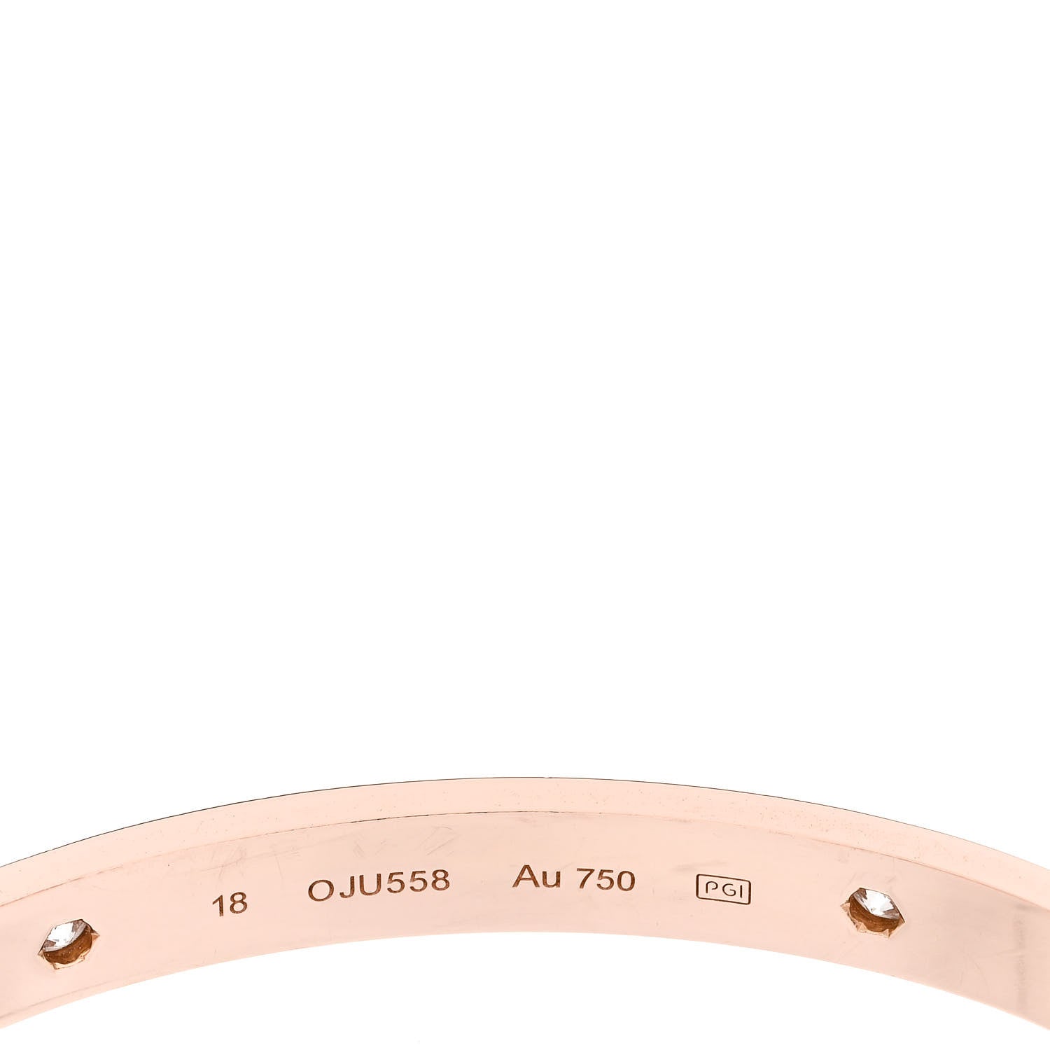 Cartier 18K Pink Gold 4 Diamond LOVE Bracelet 18 5 of 7
