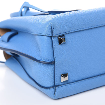 MCM Grained Calfskin Mini Milla Tote Mediterranean Blue 18 of 19