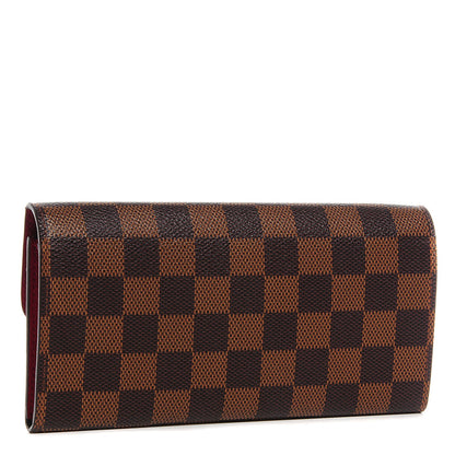 Louis Vuitton Damier Ebene Emilie Wallet Red 3 of 7