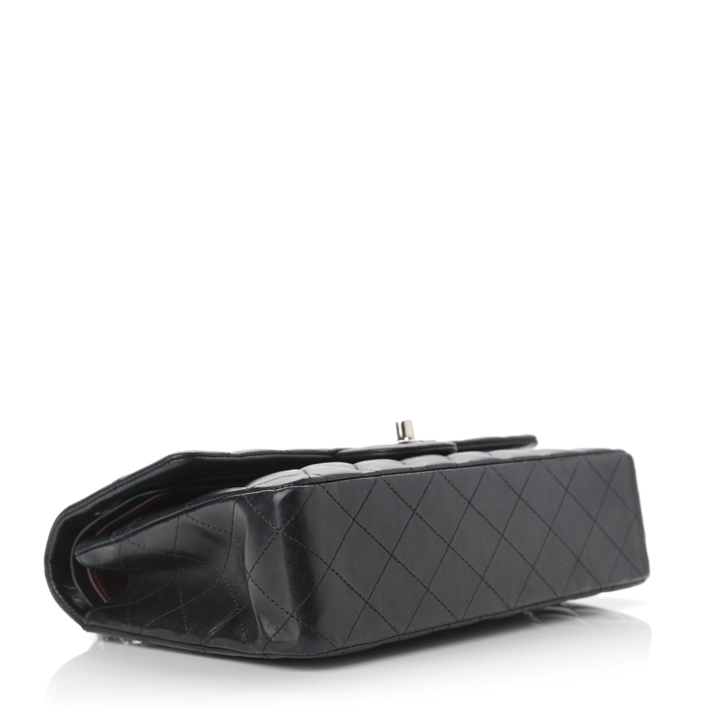 Lambskin Quilted Medium Double Flap Black