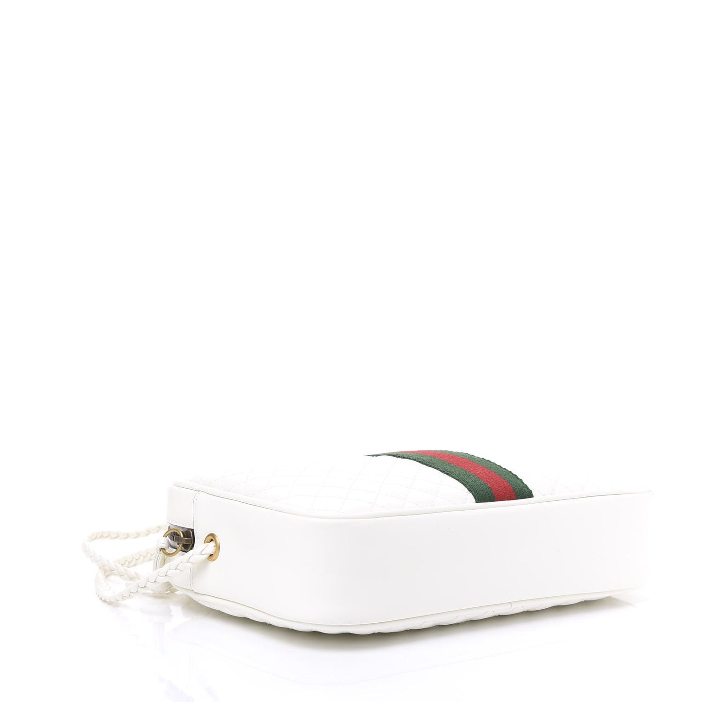 Calfskin Web Trapuntata Small Shoulder Bag Off White