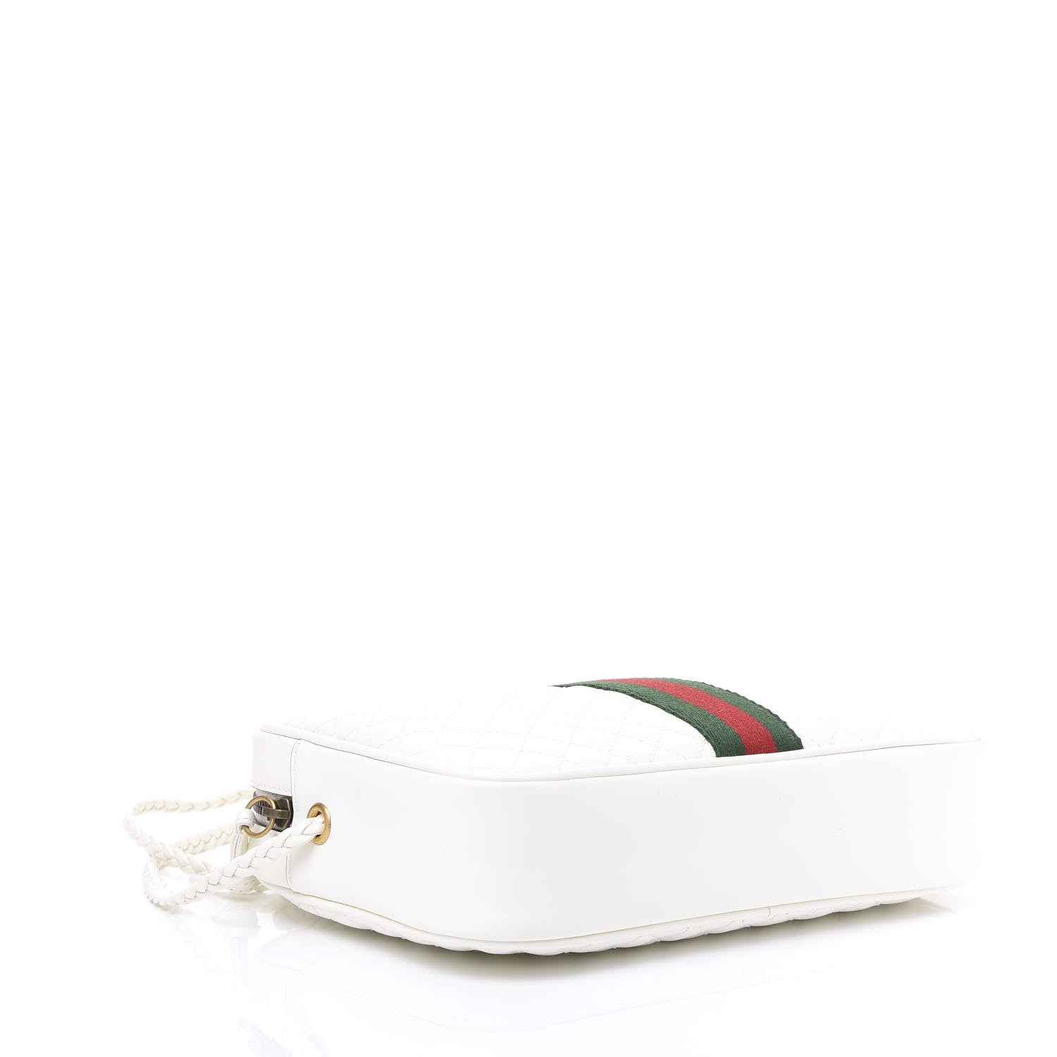 Gucci Calfskin Web Trapuntata Small Shoulder Bag Off White 3 of 9