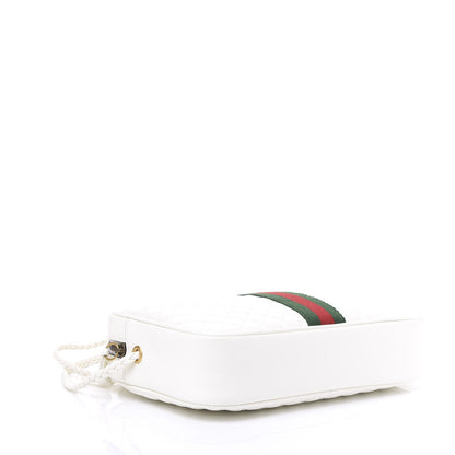 Gucci Calfskin Web Trapuntata Small Shoulder Bag Off White 3 of 9