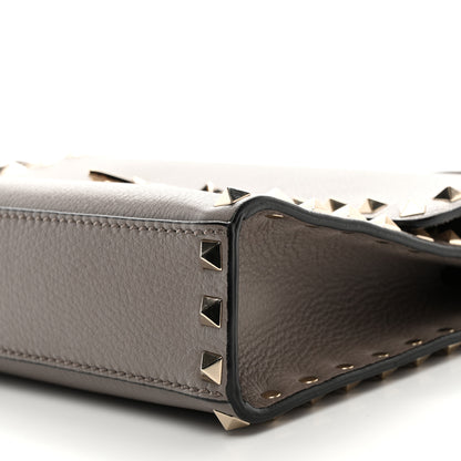 Valentino Garavani Pebbled Calfskin Medium Rockstud Flip Lock Crossbody Bag Poudre 9 of 10
