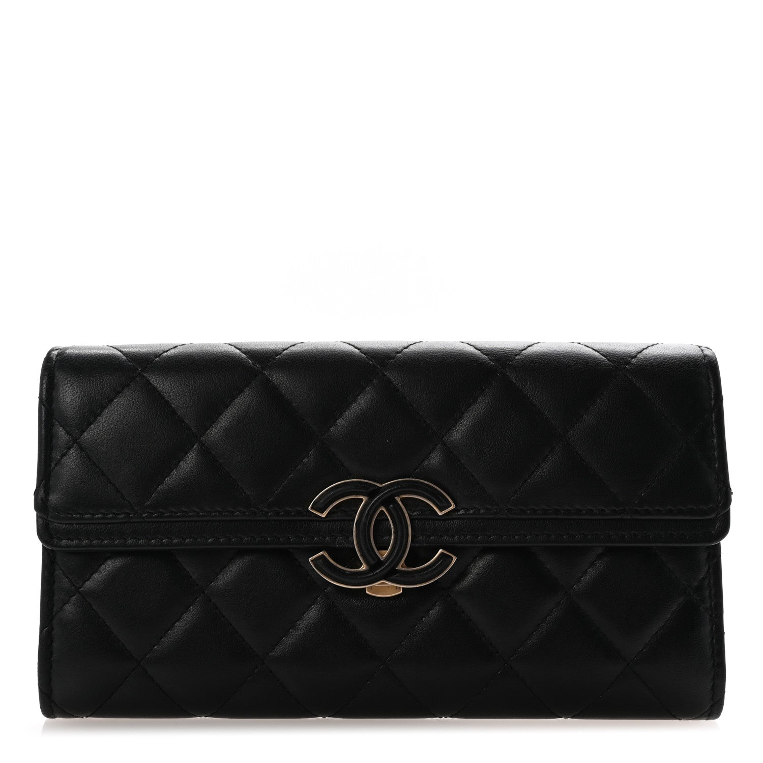 Chanel Lambskin Quilted CC Chic Gusset Wallet Black 1 of 9