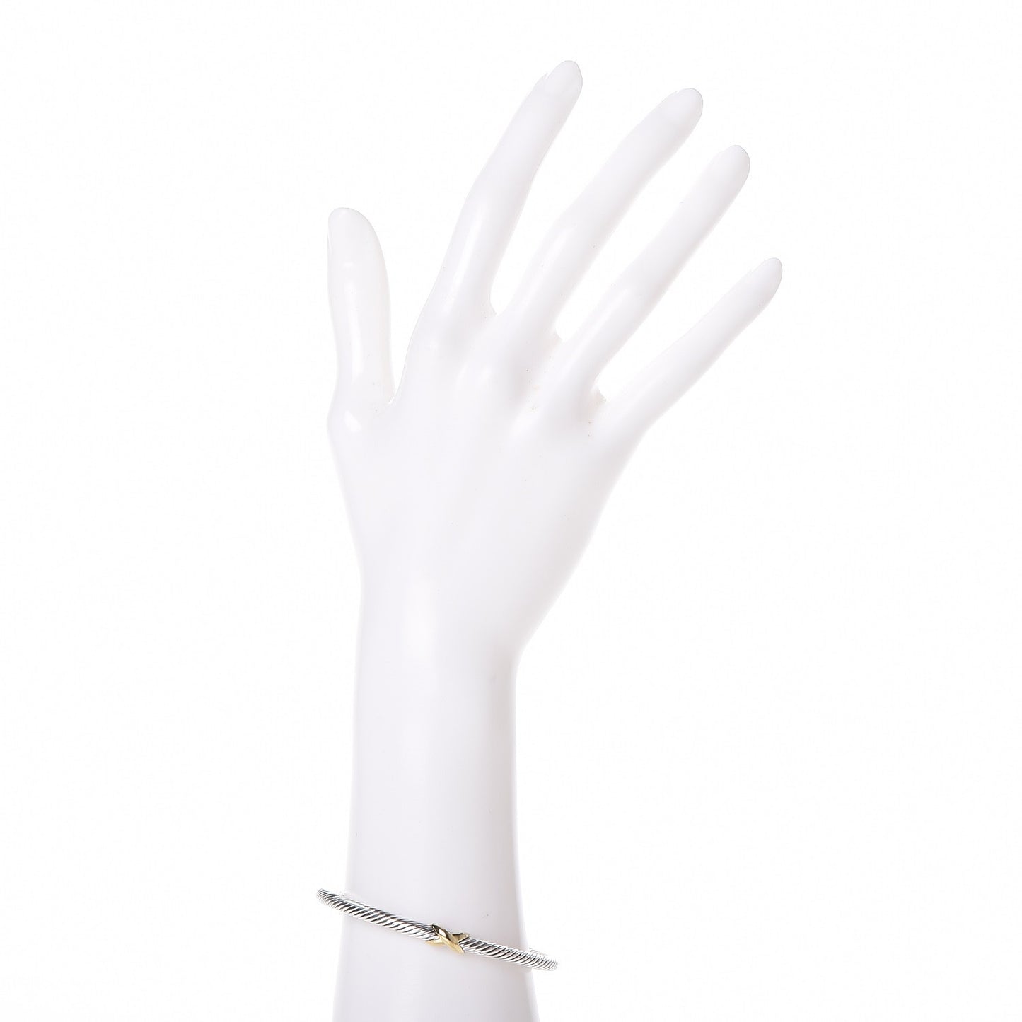 Sterling Silver 18K Yellow Gold 4mm X Station Cable Bracelet