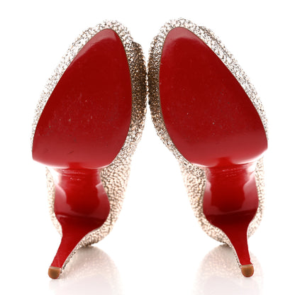 Christian Louboutin Specchio Strass Crystal Lady Peep 150 Pumps 41.5 Rose Gold 5 of 8