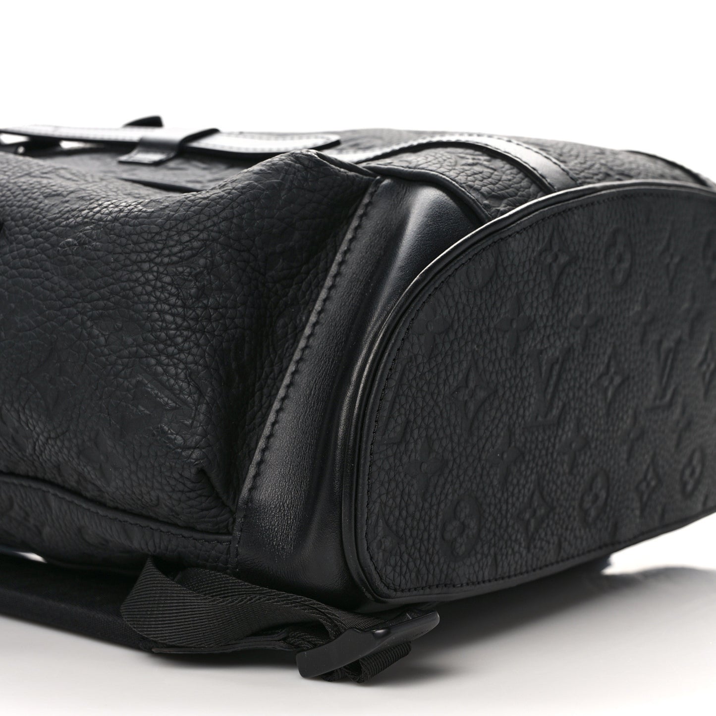 LOUIS VUITTON Taurillon Monogram Christopher MM Backpack Black