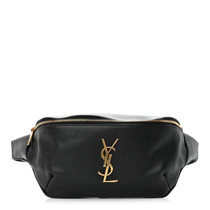 Saint Laurent Grain De Poudre Monogram Belt Bag Black 1 of 15